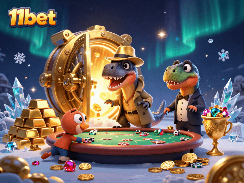 11bet velociraptor counting cards at blackjack as gemstones burst from a treasure vault.