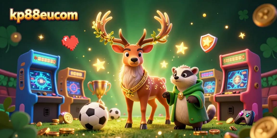Engage in immersive gaming with kp88eucom's vibrant sports betting scene featuring enchanting characters and bold casino elements.