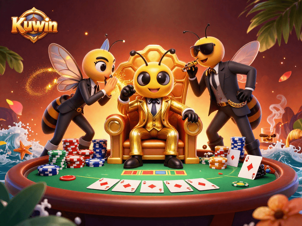 Experience the exciting world of Kuwin, highlighting thrilling poker elements amidst a vibrant casino scene.