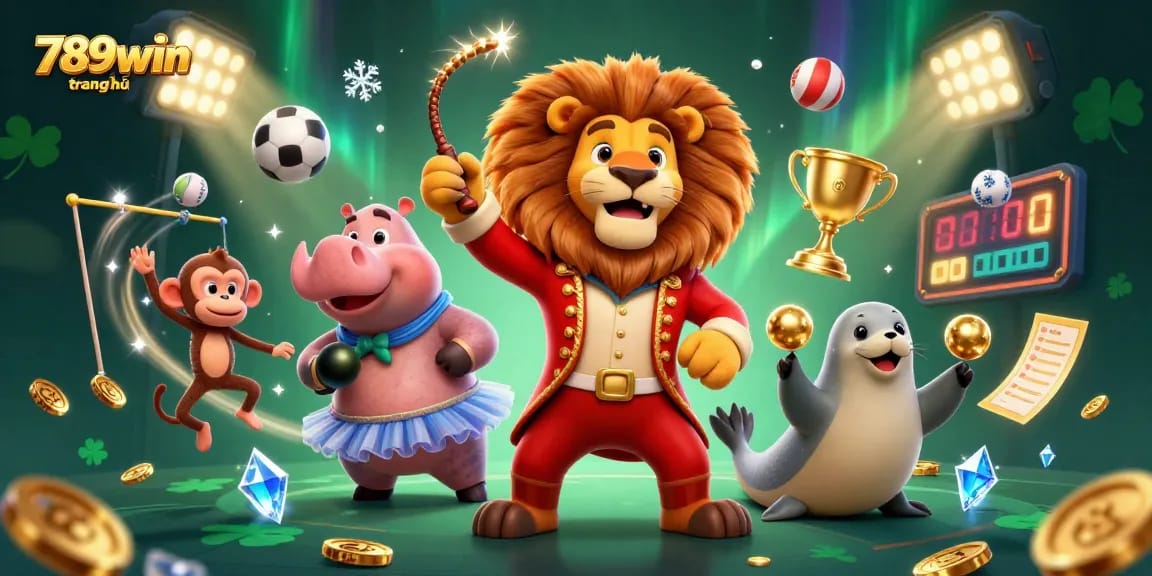 Engage in exciting gameplay at 789win trang chủ with a vibrant 3D circus scene packed with action and fun!