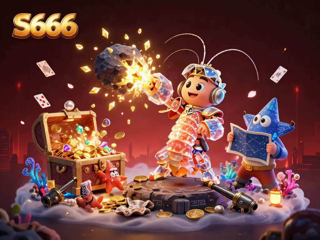 Experience the vibrant energy of S666 with a galactic samurai and treasures in a dynamic casino-themed scene.