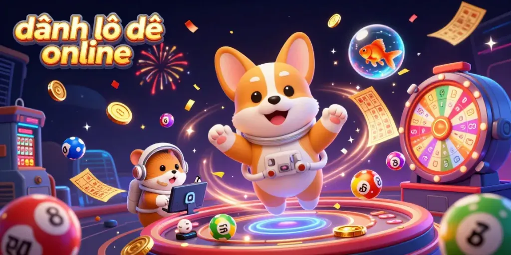 Experience the thrill of playing đánh lô đề online with colorful lottery balls and dynamic gaming elements.