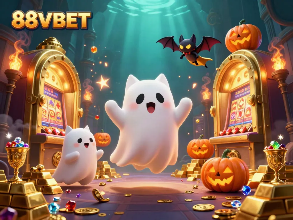 Join the thrilling adventure of 88VBET with a ghost cat, bat companion, and gleaming treasures!
