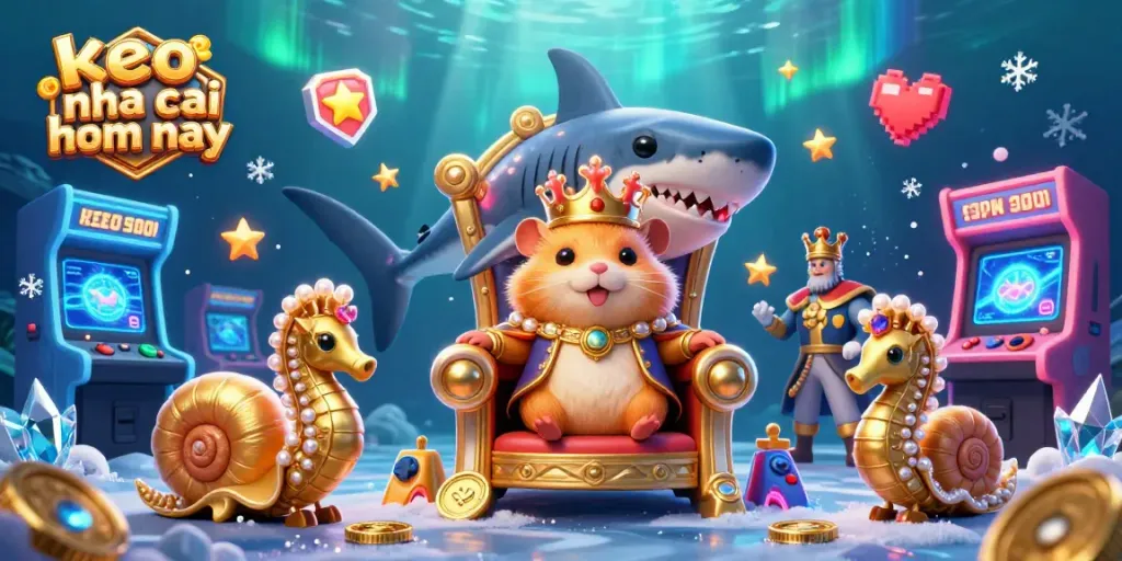 Engage with keo nha cai hom nay at a vibrant casino-themed scene featuring a fierce golden hamster king.