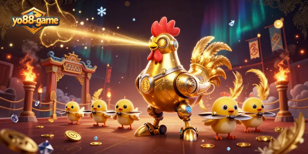 Experience excitement and winning strategies with yo88-game in a vibrant casino scene full of dynamic elements.