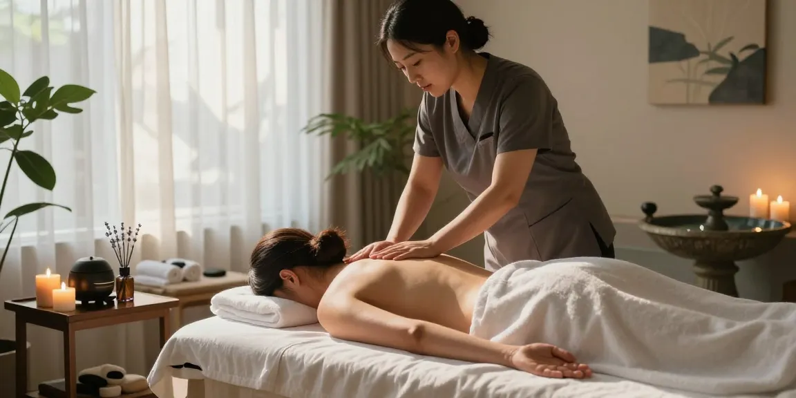 Relaxing 하남출장마사지 therapy session in a tranquil spa setting