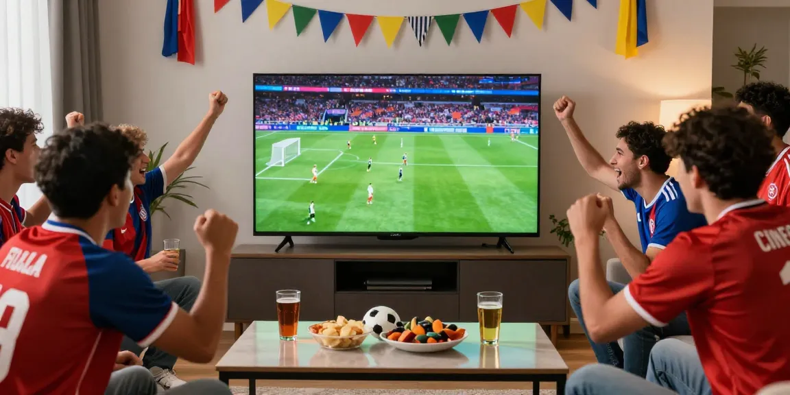 Soccer fans watching a live match on Xoilactv with excitement.