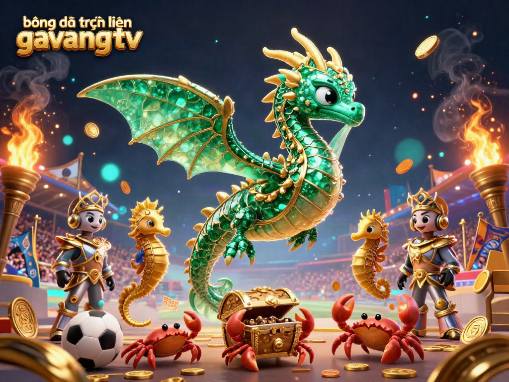 Bet on bóng đá trực tuyến gavangtv in an exciting 3D illustration showcasing vibrant sports themes.