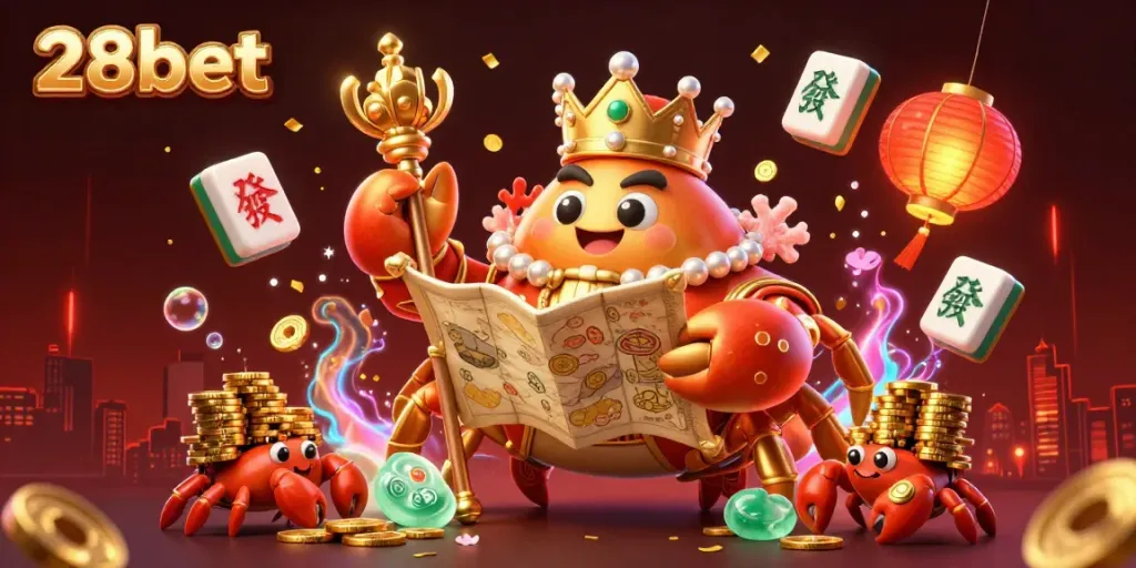 Experience the vibrant excitement of bets with 28bet's 3D casino illustration showcasing thrilling game elements.