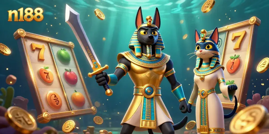 Engage with the thrilling n188 jackpot slots as Anubis and Bastet ignite the excitement.