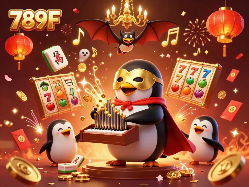 Experience the excitement of 789F with vibrant casino elements and engaging characters in a festive scene.