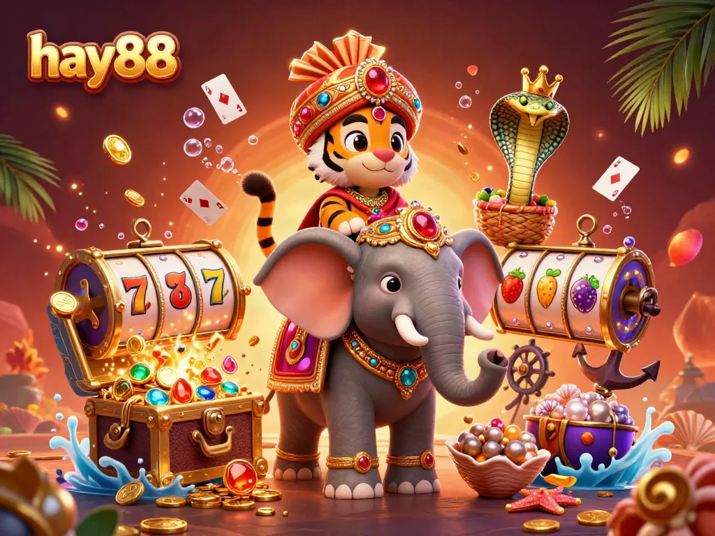 Engage with the vibrant hay88 casino scene featuring jewel-encrusted characters and dynamic gaming elements.