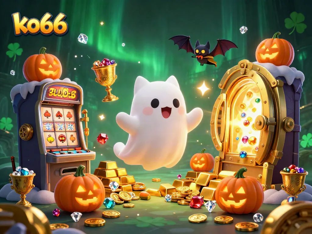 Experience thrilling wins at ko66 with this vibrant casino-themed 3D illustration.