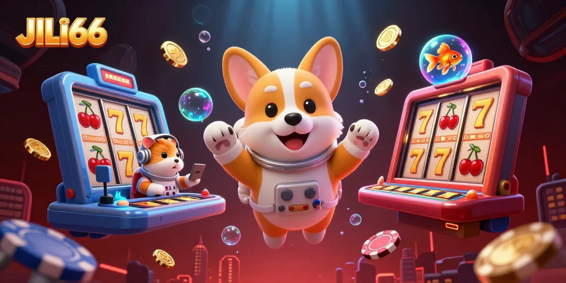 Experience the thrill of JILI66 as cartoon characters explore a vibrant space casino.