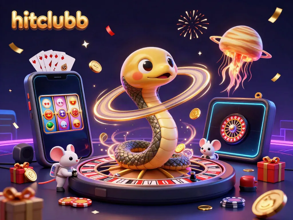 Experience thrilling bets at hitclubb with vibrant cosmic casino characters and dynamic game elements.