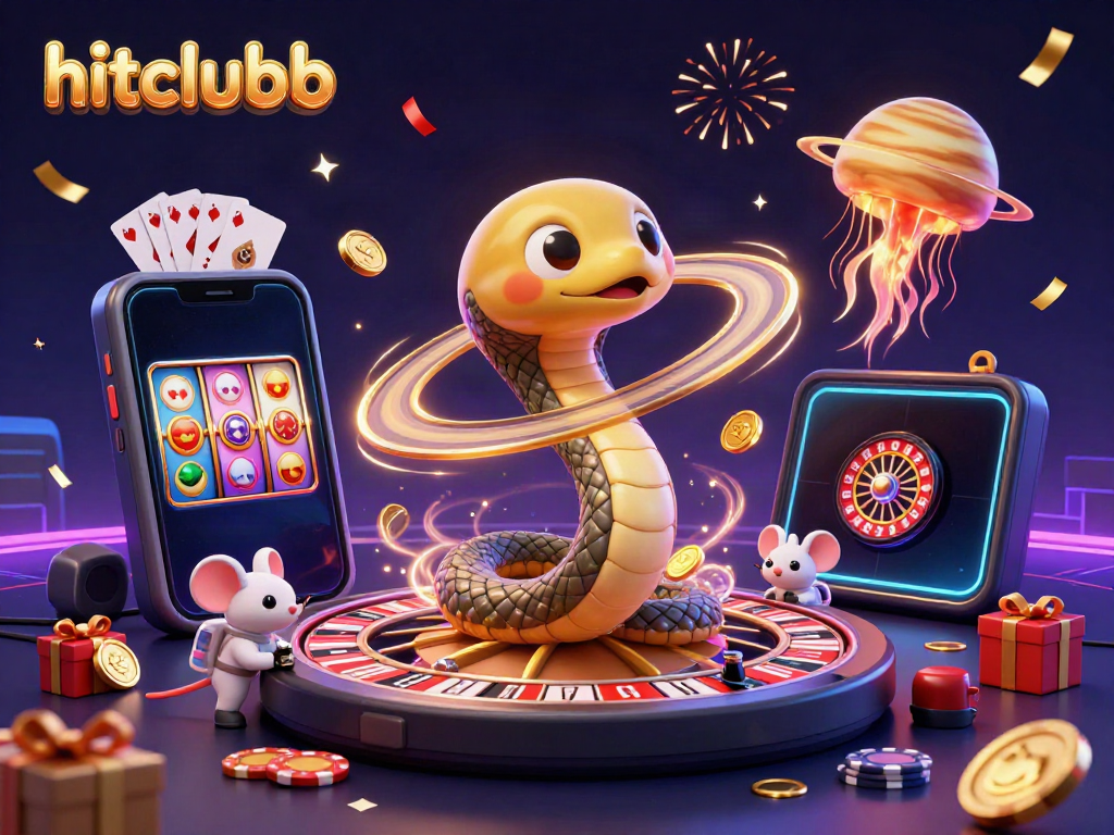 Experience thrilling bets at hitclubb with vibrant cosmic casino characters and dynamic game elements.