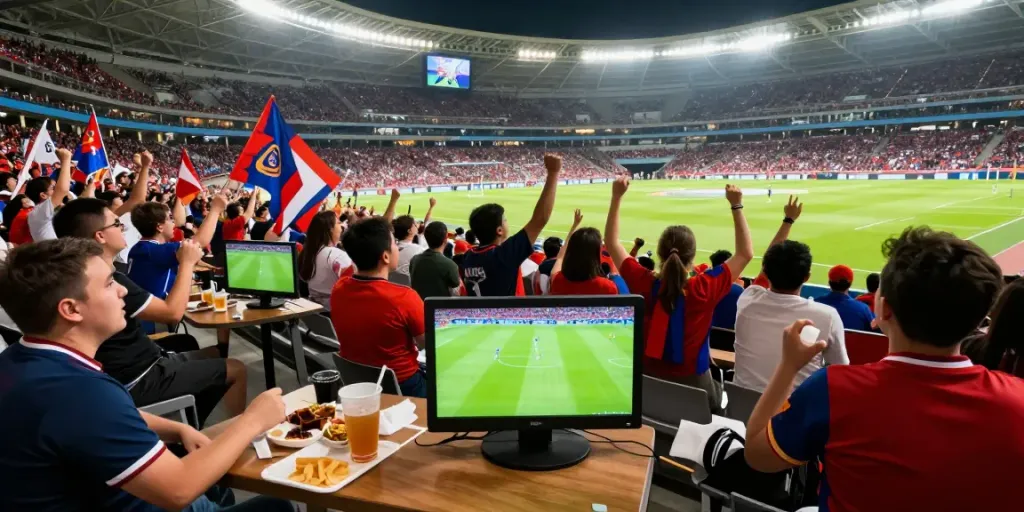 Fans enjoying the thrill of football at gavangtv live matches.