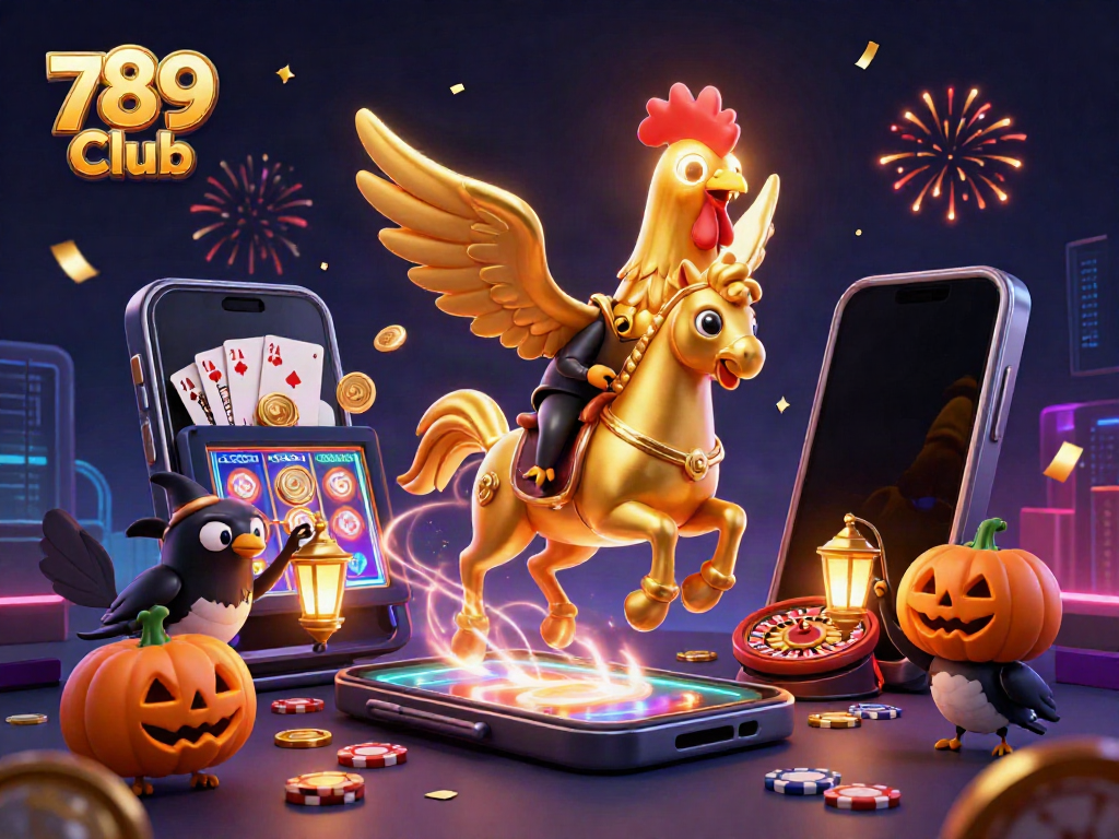 Engage with the thrilling world of 789 Club in this vibrant casino scene filled with excitement and fun.