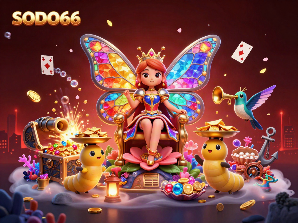 Engage with the vibrant SODO66 gaming experience through colorful assets and dynamic characters.