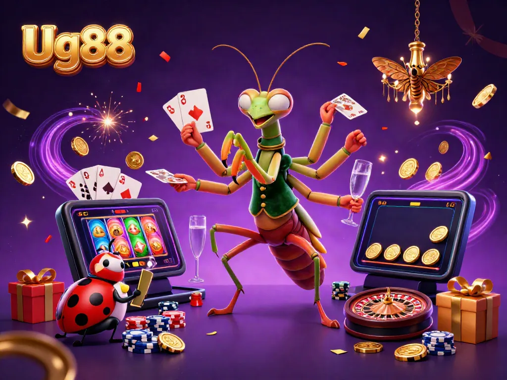Engage with Ug88's vibrant casino scene featuring colorful games and charismatic characters.