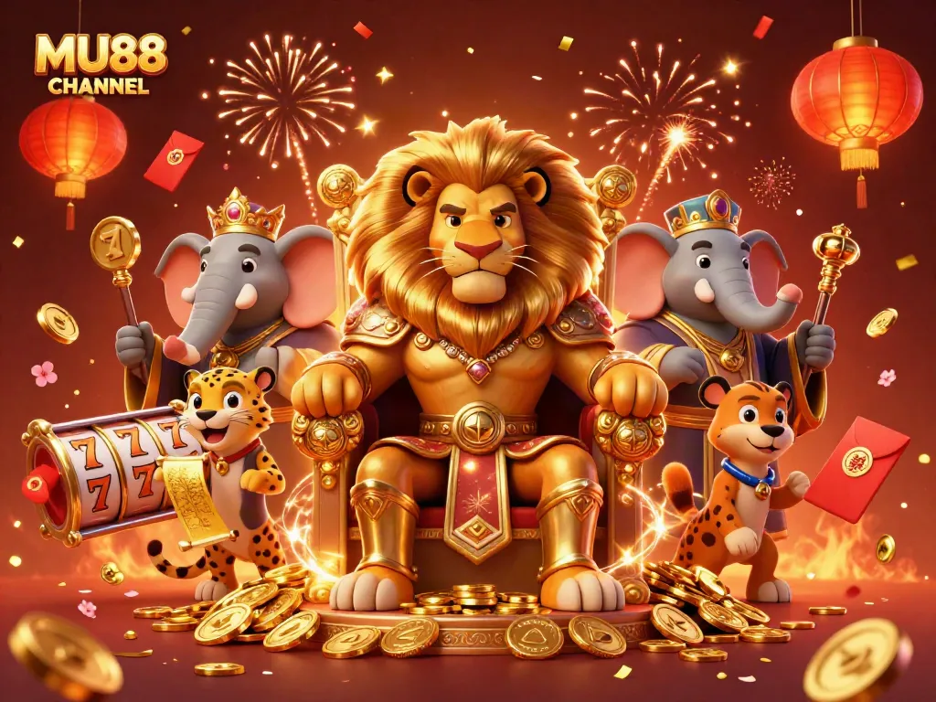Experience thrilling games at MU88 CHANNEL with a fierce lion king and dynamic elements of luck.