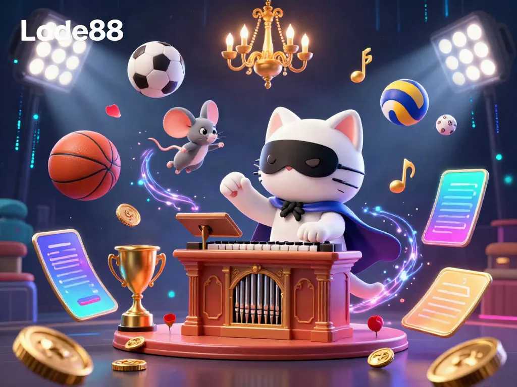 Engage in the immersive world of Lode88 with our vibrant casino scene featuring rich elements and dynamic characters.