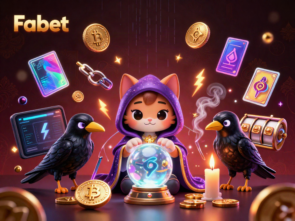 Engage with Fabet's thrilling slots and jackpots in a mystic digital casino scene.