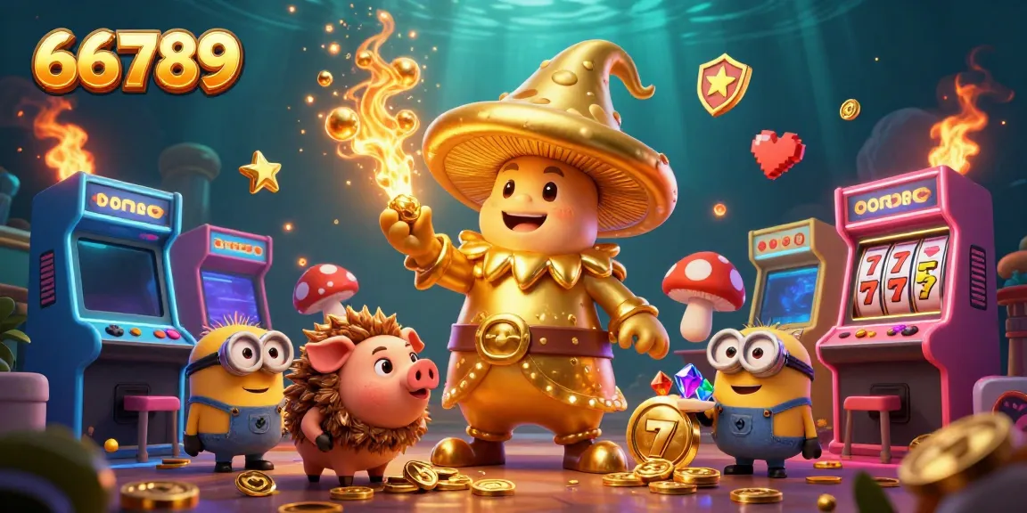 Experience the magic of 66789 with vibrant characters and casino elements in a dazzling illustration.