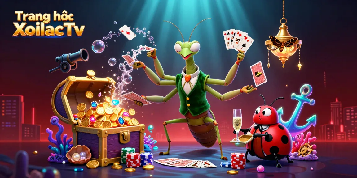 Experience the excitement of Trang chủ XoilacTv with this vibrant casino-themed illustration.