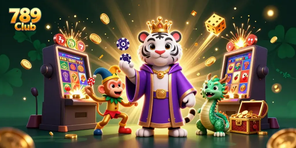 Experience the lively scene of 789 Club with vibrant characters and exciting gaming elements.