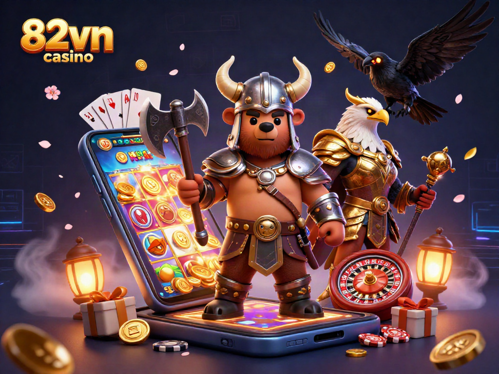 Experience the thrill of 82vn casino with epic characters and vibrant gaming elements.