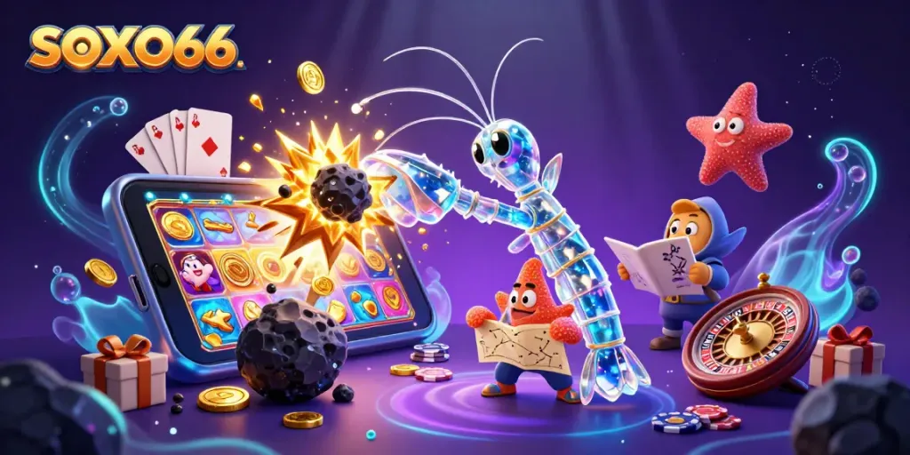 Soxo66 engages players with its vibrant slot game visuals and dynamic casino elements.
