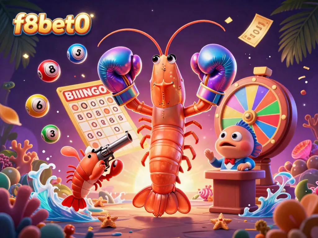 Experience thrilling gameplay action with f8bet0's vibrant lottery-themed illustration featuring dynamic game elements.